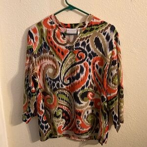EUC Alfred Dunner multicolor blouse 12p